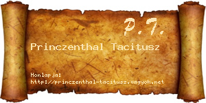 Princzenthal Tacitusz névjegykártya